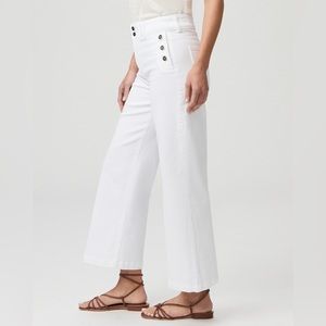 Paige Aubrey High Rise Ankle Wide Leg Jeans in Crisp White NWT